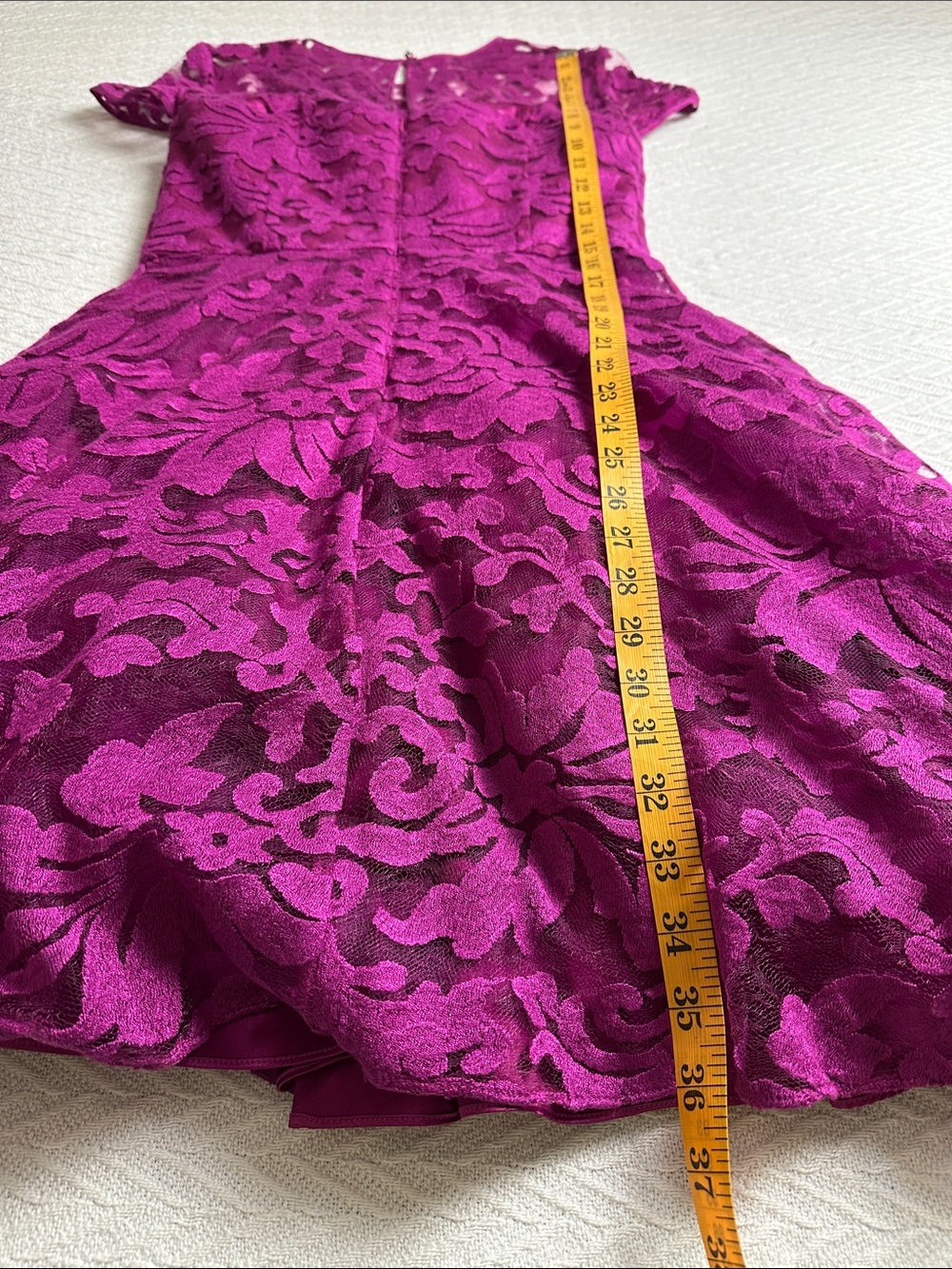 Ted Baker Fuchsia Lace Fit-and-Flare Mini Dress Formal wedding guest designer - Picture 15 of 16